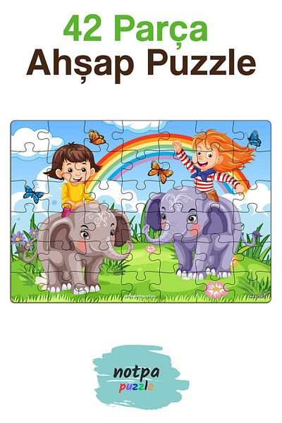 kutuTR NOTPA Educational and Instructional Wooden Color Puzzle 42 Piece Puzzle 3 KY42-003 Memory Card Set with Gift
