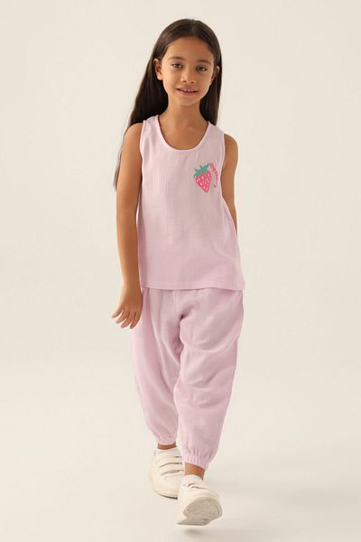 Rolypoly Girl's Purple Short Sleeve Pajama Set