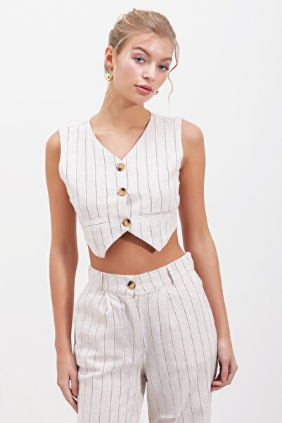 HAKKE Vászon csíkos mellény szett