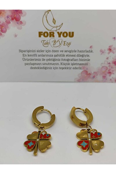 FOR YOU TAKI by Ezgi أقراط نسائية من الفولاذ المقاوم للتشويه