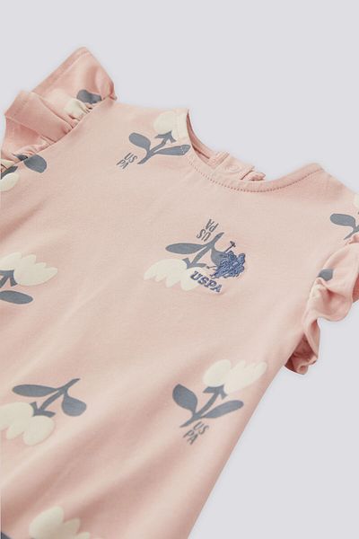 U.S. Polo Assn. بذلة للفتيات الصغيرات باللون الوردي المرخصة