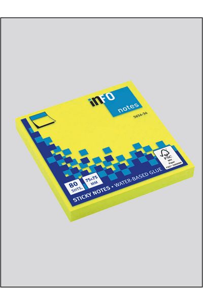 KARADENİZ DİJİTAL info notes 75x75mm 80 sheets YELLOW postit, adhesive note paper