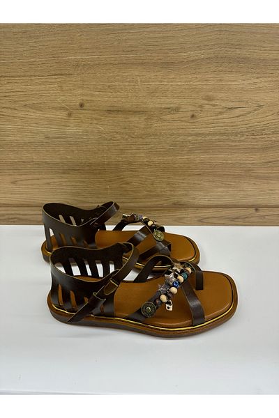 Rachel Sandale casual de damă din piele maro Milano 3738