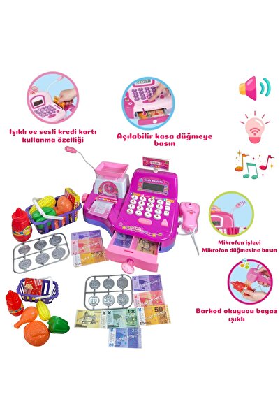 YILDIRIM OYUNCAK Sesli ve Işıklı Barkod Okuyuculu Büyük Boy Mikrofonlu Terazi...