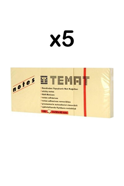 Dağtaş Kırtasiye Temat 3x50x40 Lepilni papir za beleške pastelno žuti 5 komada