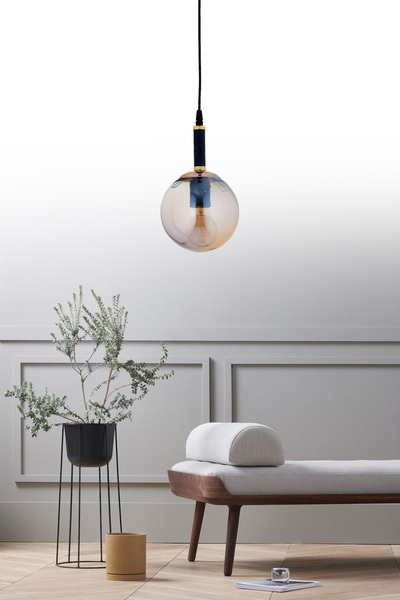 ŞL Şef Light Sarkıt Parla Tekli Siyah Füme Camlı Avize