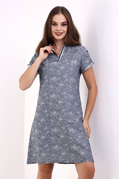 Lir Women's Collared Half Sleeve Dress Patterned LRWM23EL10