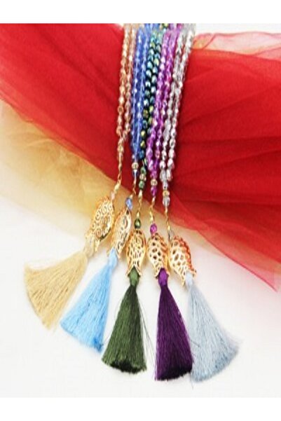 Kazanabil OVAL KESİM RENKLİ KRİSTAL MODEL 99 BONCUKLU HEDİYELİK PÜSKÜLLÜ TESBİH