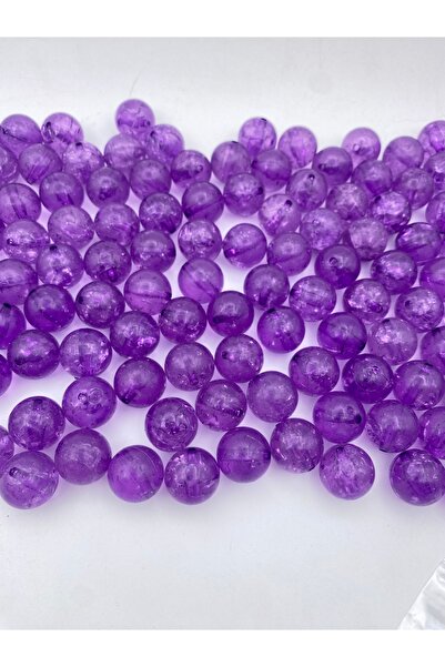 Hedef Bijuteri 100gr 18mm Mărgele acrilice model Purple Cracked, pentru confe...