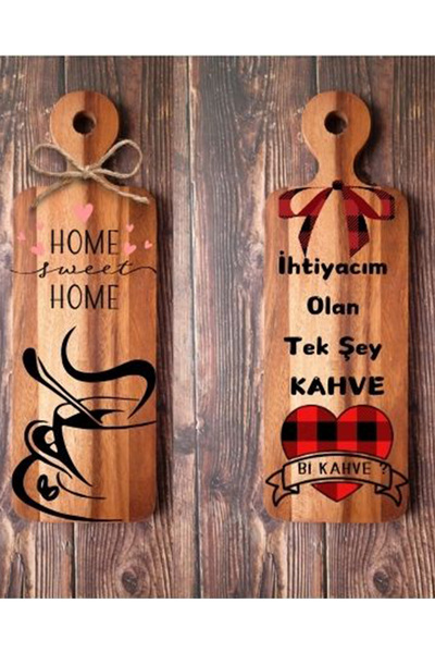 Elevres Kesme Tahtası Görünümlü Iskandinav Mutfak Tezgah Süsü (30*15 CM)