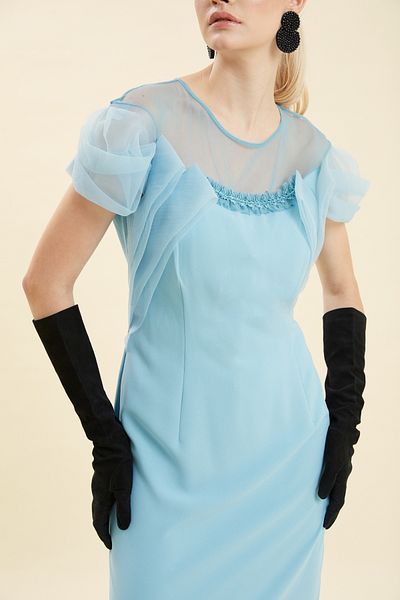 VERDA Rochie cu detalii din organza