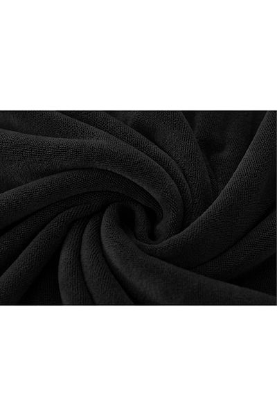 İzgi Concept Set of 2 Black Sports Towels 50x90 Hand and Face Towels 100% Cotton Micro Cotton BLCK V2 Night Black