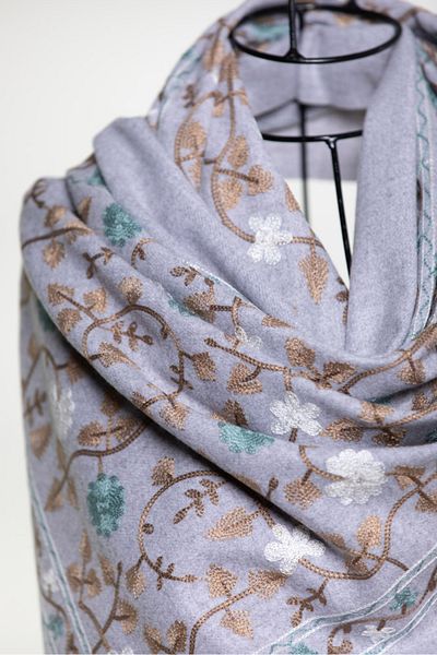 MAWLANA CASHMERE & SILK ŞAL BRODAT CASHMIR MODAL