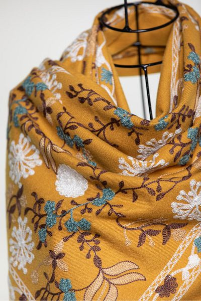 MAWLANA CASHMERE & SILK ŞAL BRODAT CASHMIR MODAL