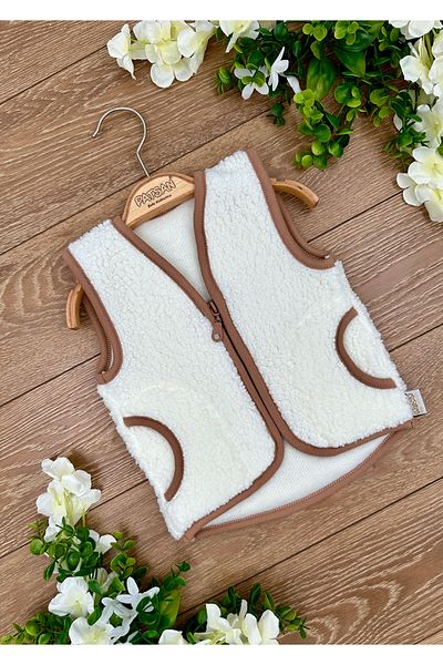 PATSAN Teddy Plush Baby Vest with Zipper Pocket