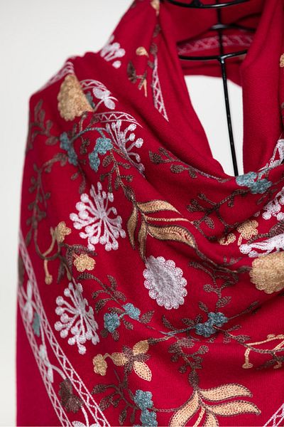 MAWLANA CASHMERE & SILK ŞAL BRODAT CASHMIR MODAL