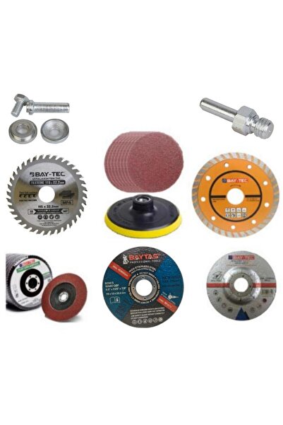 Baytec 8'li Taşlama ve Kesme Disk Seti Seramik Ahşap Metal Zımpara