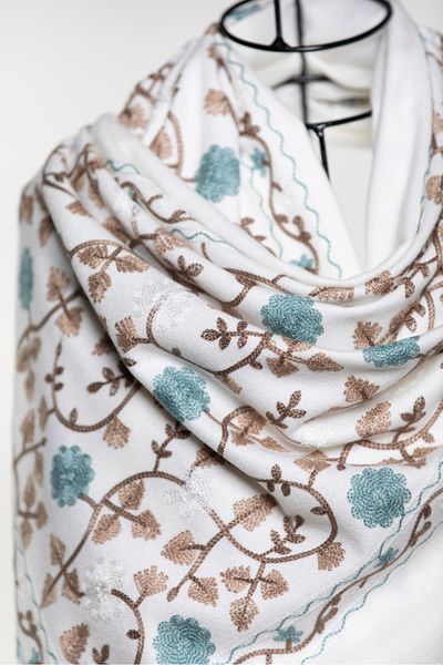 MAWLANA CASHMERE & SILK ŞAL BRODAT CASHMIR MODAL