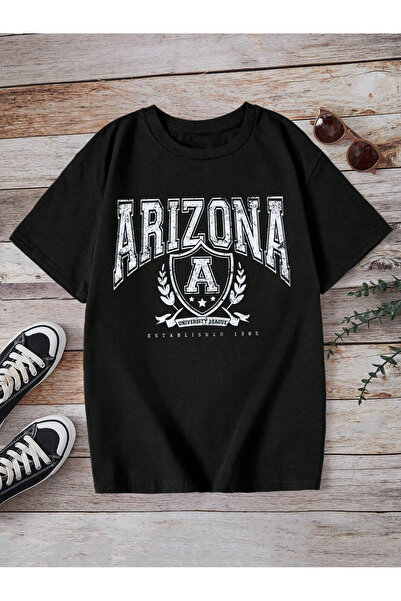 BYMEER παιδικό μπλουζάκι unisex με στάμπα arizona μαύρο oversize