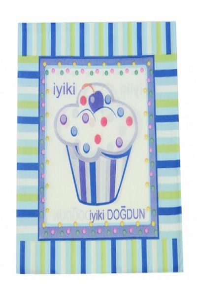 Kazanabil 20 PACK GOOD BORN CUPCAKE PRINTED PAPER Napkins BLUE
