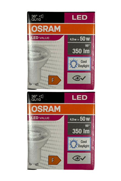 Osram Par16 4.5W (50W) 6500K (Beyaz Işık) GU10 Duylu Led Spot (2 Adet)