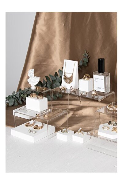 cyatelier Turuncu şeffaf pleksi yükseltici sergileme standı, sunum ve gösteri...