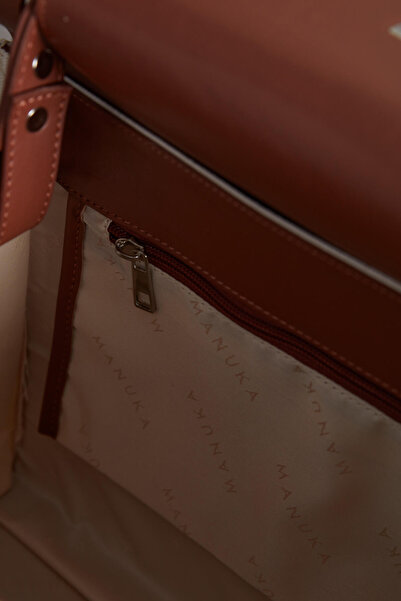 Manuka KOŽENÁ DETAILNÍ PLÁTNĚNÁ TAŠKA PŘÍRODNÍ