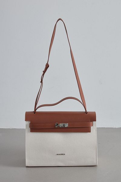 Manuka CANVAS-TASCHE MIT LEDERDETAILLIERT NATUR
