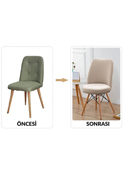 etleshome Pitikare Sandalye Kılıfı Retro Oval Sandalye Örtüsü 1 Adet Vizyon Renk