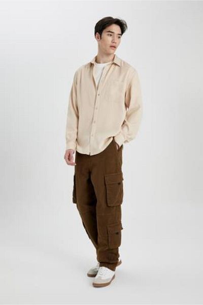 DeFacto Baggy Fit Cargo Pocket Wide Fit Regular Waist Wide Leg Trousers B5906ax24sp