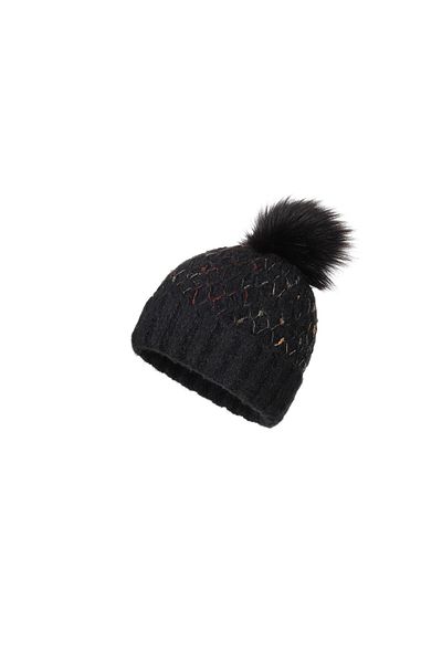 Fonem Soft Textured Pompom Women's Carpi Beanie FO 2611 Black