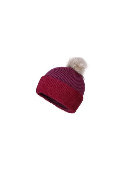 Fonem Soft Textured Pompom Women's Huzi Mars Beanie Fo 2576 Claret Red