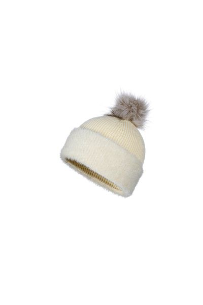 Fonem Soft Textured Pompom Women's Huzi Mars Beanie Fo 2576 Yellow