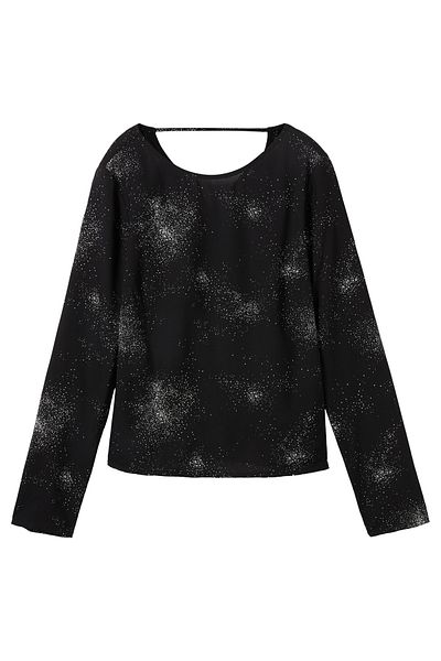 Tom Tailor Denim Damen/Mädchen Erwachsener schwarzer Glitzerdruck