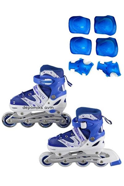 Depomiks Avm Adjustable Children's Practice Beginner Skating Knee Pad Wrist Brace Elbow Pad Set 2+1+1