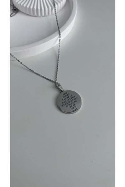 Alışveriş Bekçisi قلادة لوحة مستديرة من الفولاذ باللون الفضي مع طائر الطوقان ورمز الرقم