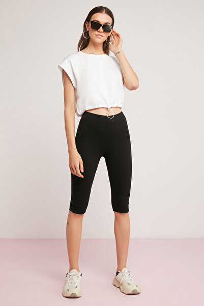 ETHIQUET Angelıce Γυναικείο 100% βαμβακερό λευκό μπλουζάκι με στρογγυλή λαιμόκοψη και μηδενικό μανίκι