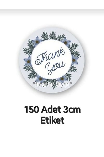 fırsatlar diyarı Αυτοκόλλητο με ετικέτα συσκευασίας αποστολής Σας ευχαριστούμε - 150 τεμάχια