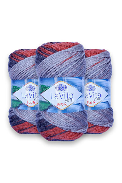 LaVita Yarn ربطة عنق، خيط محبوك يدويًا، 3 عبوات من خيوط تاكا (DG08-ORKIDE)