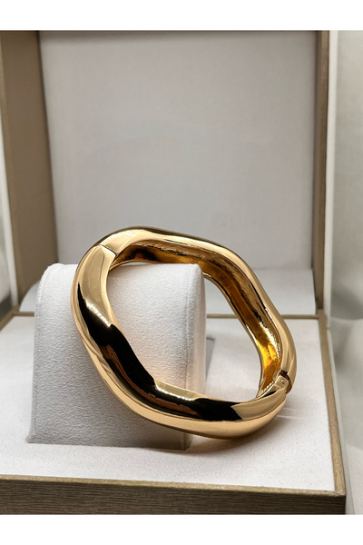 nurbakijewellery Gold kalın çelik bileklik