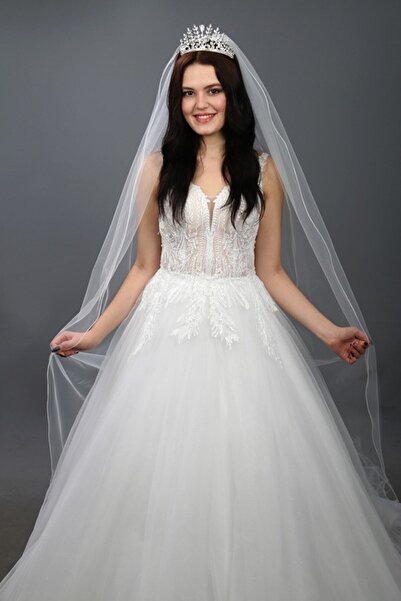 paris in paris Voal lung pentru rochie de mireasă, lungime de 3 metri, alb, c...