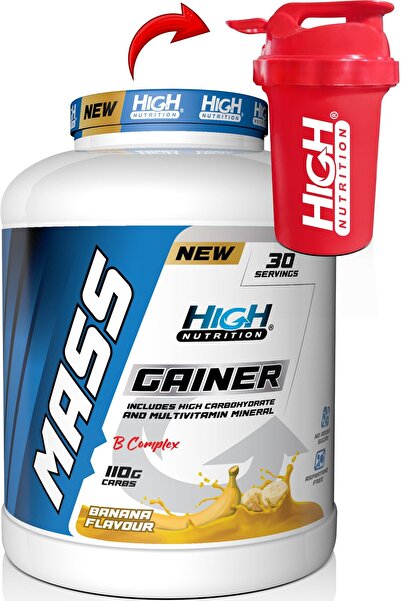 High Nutrition Mass Gainer 3600 gr Muz Aromalı Kilo Almaya Yardımcı Hacim Kütle Kas Artırma Karbonhidrat Tozu