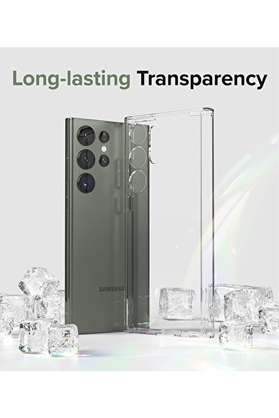 Deppo Trend Samsung Galaxy S23 Ultra Uyumlu Kılıf 3d Kamera Korumalı Darbe Önleyici Şeffaf Esnek Silikon