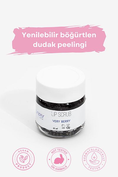 Juniper Natural Natural Blackberry Lip Peeling - Repairing, Purifying, Nourishing, Vegan - 41 ml