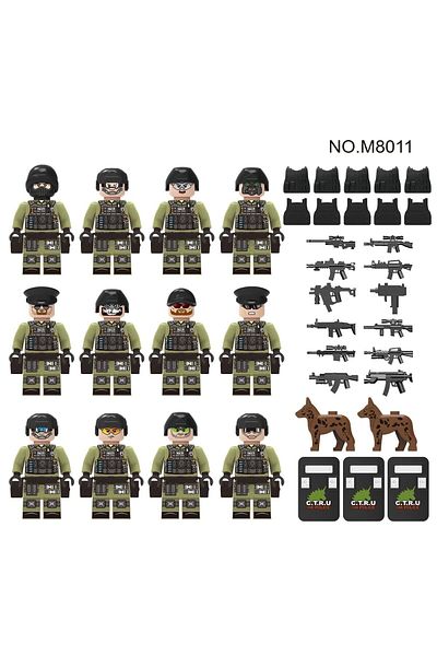 marimari 12 Pieces Lego Compatible Swat Soldier Figures