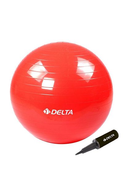 Delta 55 Cm Red Pilates Ball - Color with Pump