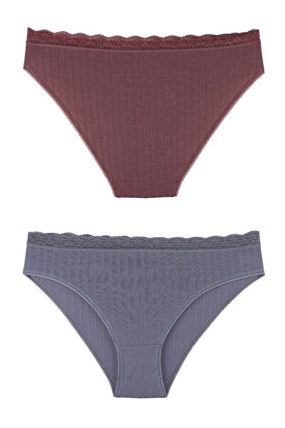 Sensu Set de 3 chiloți pentru femei din dantelă cu nervuri - Kts1207