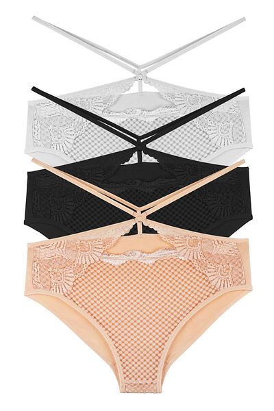Sensu Lace Wide Fit Γυναικεία Σλιπ Σετ 3 τεμαχίων - Kts2078