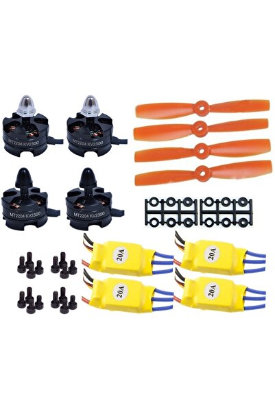 eğiteklab 4 Adet Mt2204 2300kv Fırçasız Motor Cw/ccw + 5045 Pervane + 20a Esc