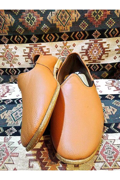 Osmanlı Yemeni Dünyası Yemeni Sandal Ottoman Yemeni World Flat Model Leather Yemeni